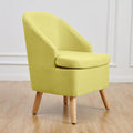 Accent Upholstered Club Cute Light Green Tub Chairs with Barrel Style Comfortable Round Side Sofa Chair Sitting Sofa Chair for Living Room Bedroom Small Spaces