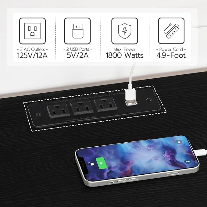 HOOBRO LED TV Stand for 65 Inch TVs with Charging Station Gaming Entertainment Center with 3-Tier Open Storage Long Media TV Console Table TV Stand for Living Room Bedroom Black BB20UDDS01
