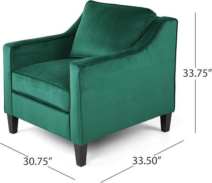 Christopher Knight Home Rachel Contemporary Velvet Club Chair Green Dark Brown