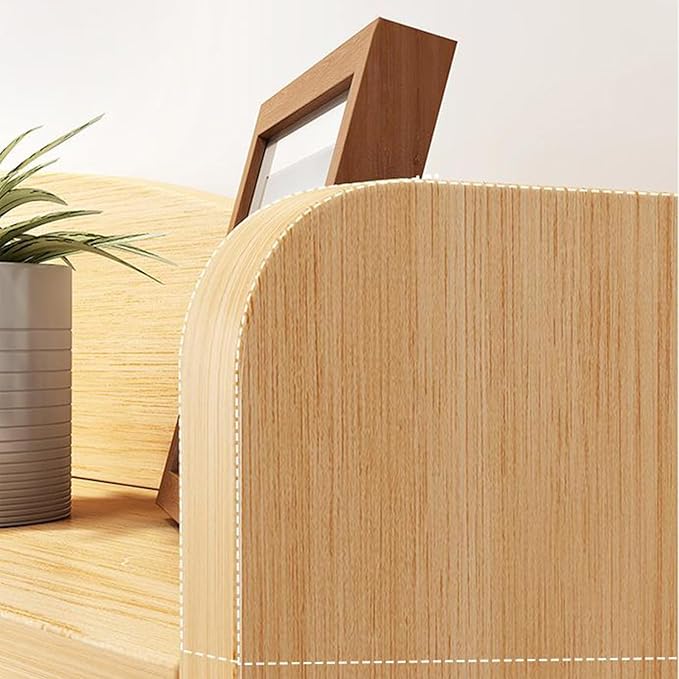 Home Office Desk with Open Storage Standing Computer Desk Wooden Writing Table Floor Laptop Table Wood Color for Living Room Study Room
