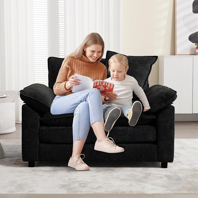 Chenilli Oversized Accent Chair Set of 2 Armchair Chair Comfy Single Sofa with Large Seat and Extra Wide Armrests UpholsteredReading Chairs for Bedroom Living Room