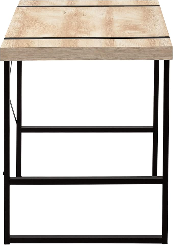 Monarch Specialties 7658 Computer Desk Home Office Laptop 48 L Work Metal Laminate Natural Black Contemporary Modern Desk-48 49 L x 23.75 W x 30 H
