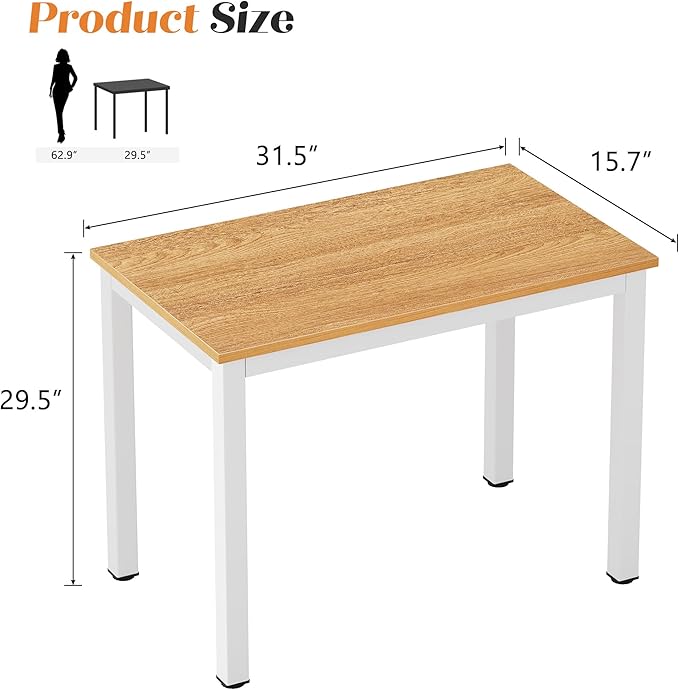 Need Small Computer Desk 31-1/2'' Sturdy and Heavy Duty Writing Desk for Study Table Laptop Desk AC3BW (80 * 40)