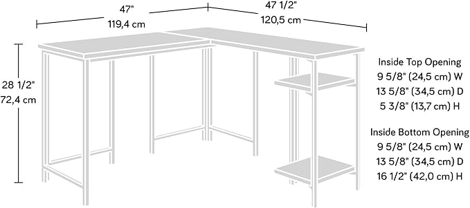 Sauder North Avenue L-Shaped Desk Smoked Oak Finish