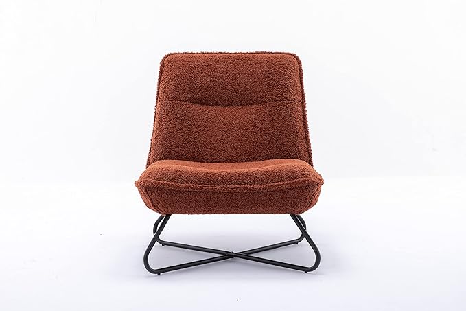 Modern Teddy Fabric Accent Armless Chair for Living Room IndoorBrown