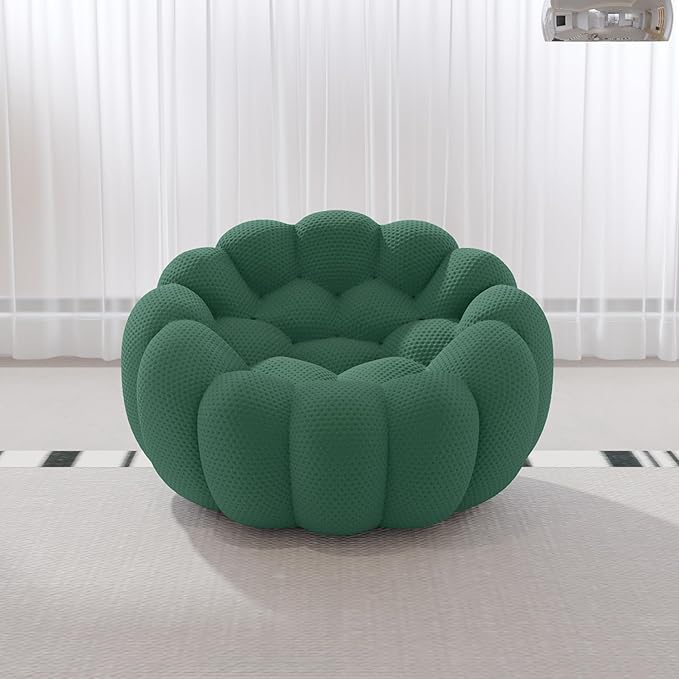 Bubble Couch 49.21'' Oversized Bubble Chair Modern Lazy Floor Sofa Oversized Bubble Sofa Lounge Chair 3D Honeycomb Shape Curved Sofas for Living Room (Green)
