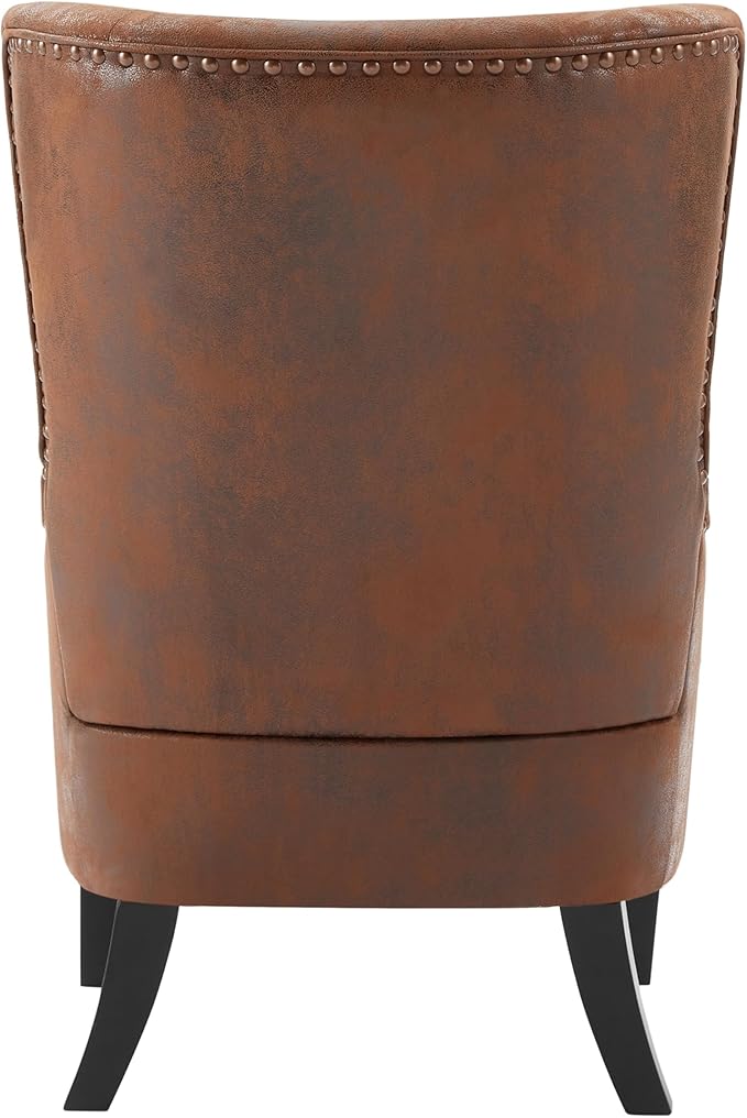 Christopher Knight Home Lorenzo Fabric Studded Club Chair Brown 36D x 26.75W x 41.5H in