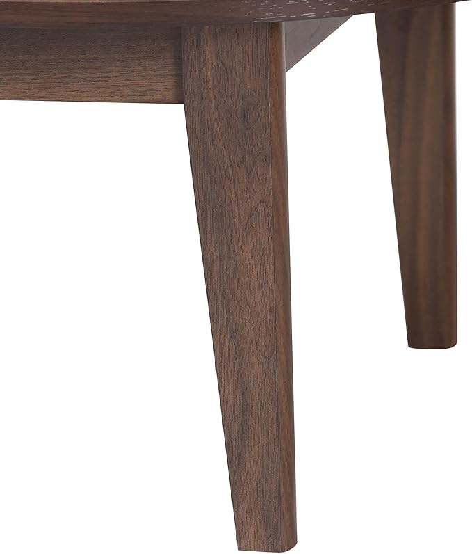 Baxton Studio Hayes Wood Writing Desk - Mid-Century Modern Oval Desk with Locking Drawer and Sliding Tambour Doors for Office or Home