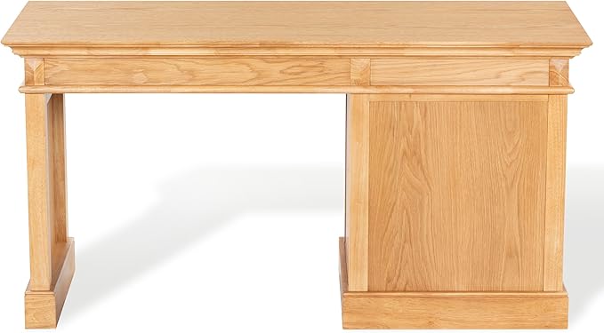 SAFAVIEH Couture Collection - Francesco Natural Wood 4-Drawer Desk with Black Accents Modern Writing Table with Storage (SFV4239B)