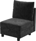 YOUDENOVA Middle Seat Module with Storage for Modular Sectional Sofa Accent Armless Chair Free Combination Dark Grey