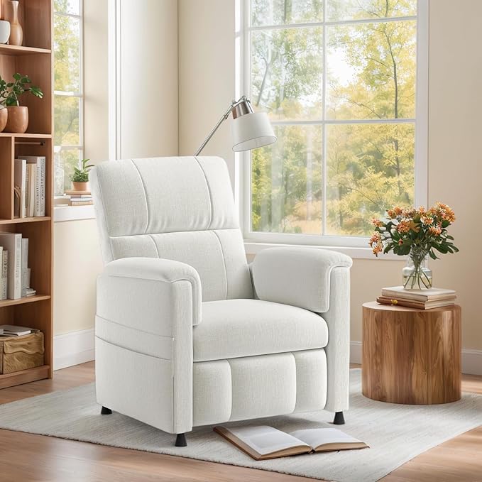 Amada Power Recliner Chair for Adults Adjustable Modern Chenille Reclining Chair with Side Pockets Remote Footrest Thick Seat Cushion for Home Theater Living Room &amp Bedroom RV