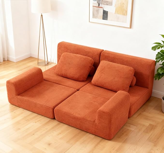 Convertible Folding Sofa Bed Multi-Functional Sleeper Chair with Memory Foam and Back Support – Portable Futon Couch for Living Room Bedroom or Small Spaces
