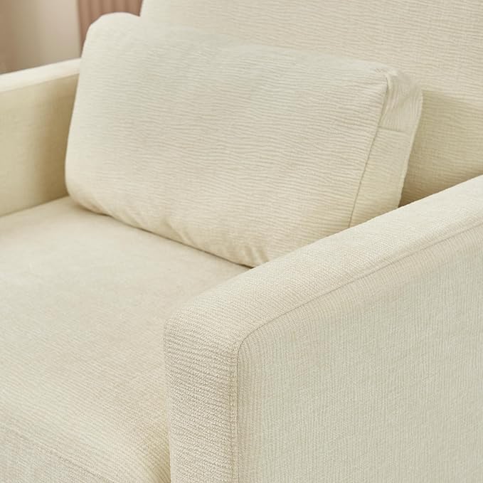 Modern Accent Chair | Chenille Upholstery Armchair | Solid Wood Frame | Cozy Living Room Bedroom Office Decor