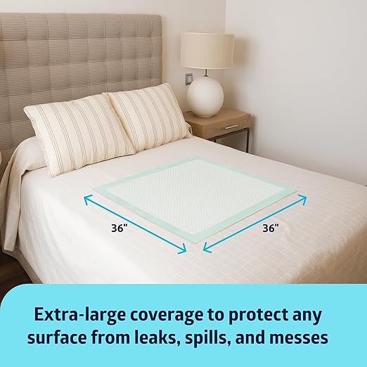 Medline Super Absorbent Underpad 36 x 36 50 Count Extra Large Disposable Incontinence Pads Protective Bed Pads Chucks For Kids Adults Elderly Furniture &amp Surface Protection Pee Pad