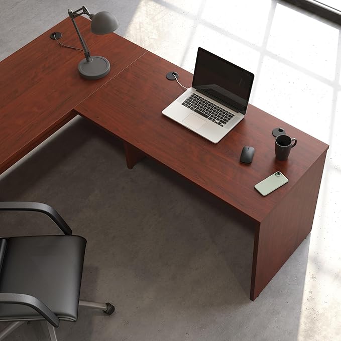 Sauder Affirm 48x24 Desk Shell/Credenza/Return Classic Cherry Finish