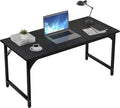AZN Computer Desk 55in Computer Desk Office Desk w/Sturdy Metal Frame Office Desk w/Water-Resistant Scratchproof Surface Home Office Desks w/Large Legroom for Work Study Writing Gaming Black