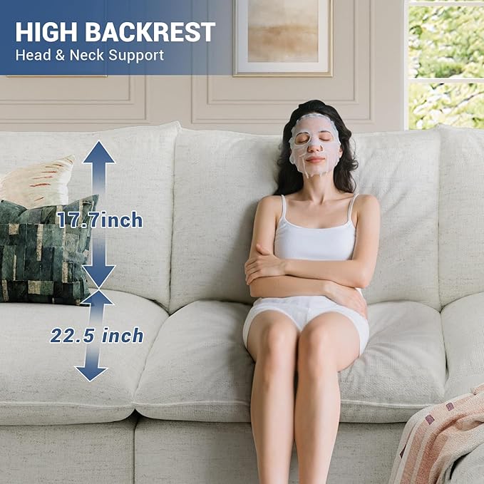 Cloud Middle Sectional Waterproof Down Filled Sectional Sofa High Backrest Modular Sectional Couches for Living Room Modern Modular Couch with Removable Cover Cream White