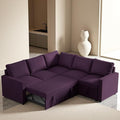 Modular Sofa Bed Couch with Storage 82 Reversible Sleeper Sofas with Pull Out Bed Pull Out Couch for Living Room Apartment Bedroom Office Dark Purple