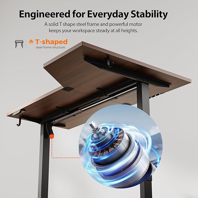 Agilestic Electric Standing Desk Height Adjustable Desk 55 x 32 Inch Sit Stand up for Work Office Home L Shaped Ergonomic Rising Computer Table with Memory Preset Dark Walnut