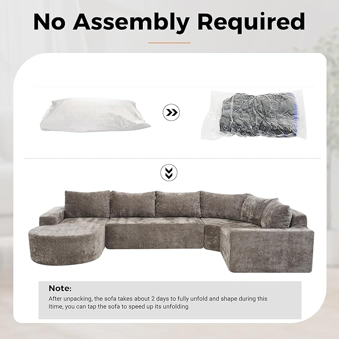 139 Oversized Modular Sectional Sofa U Shaped Couch with Deep Seat Modern Upholstered Couches Comfy 5 Seat Corner Couch for Living Room No Assembly Required (Brown 139)