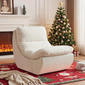 Comfy Reading Chair for Adults Modular Sectional Sofa Bean Bag Chair Cloud Boneless Couch Style with High Rebound Foam Single Seat Compressible Sofa for Living Room &amp Bedroom Beige