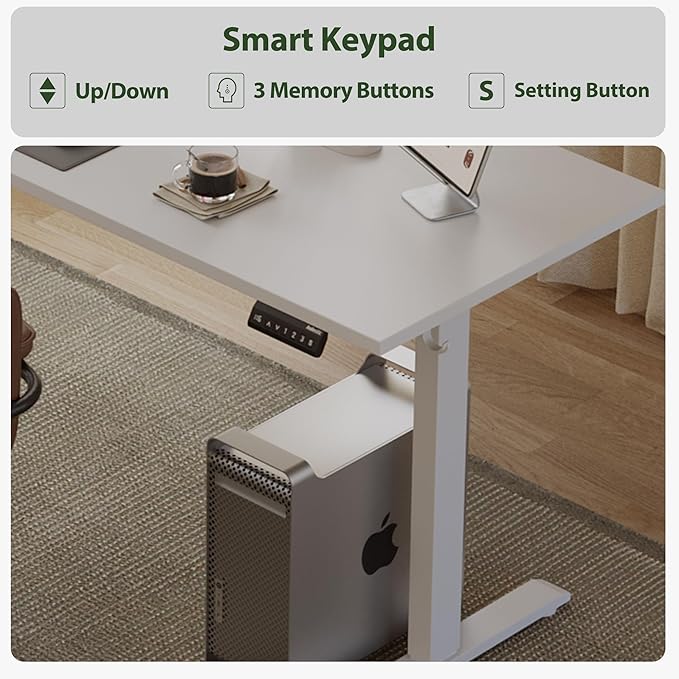 Agilestic L Shaped Standing Desk Adjustable Height Electric Corner Standing Desk 63 x 55 inch Sit Stand Computer Table with Splice Board White