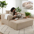 51 Oversize Chair &amp Boneless Chair with Ottoman Single Sofa with Ottoman for Living RoomOverstuffeds Chairs &amp Corduroy Chairs with Pillow and Wide Armret Memory Foam No Assembly (Beige)