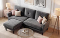 Sofas for Living Room 83 Velvet Sectional Couch with Moveable Ottoman Midcentury Modern Small Sectional Couch L Shape Sofa &amp 2 Seater Couches for Living Room Apartment Bedroom Grey