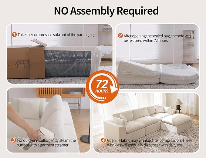 83 Cloud Loveseat Sofa Modular Sectional Sofa for Living Room Bedroom and Small Space Boneless Design No Assembly Required Olive Green
