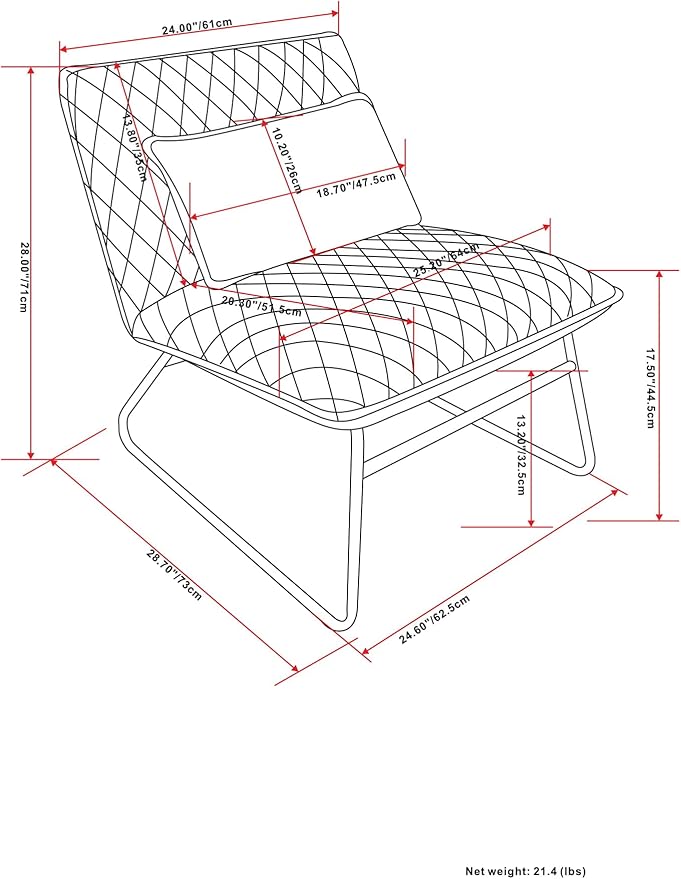 SIMPLIHOME Burke 25 inch Wide Modern Accent chair with Lumbar Pillow in Grey Linen Look Fabric for the living and family room