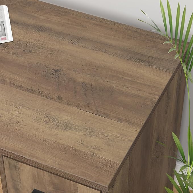 LVB Rustic L Shape Computer Desk with File Cabinet Reversible Corner L-Shaped Desk with Drawers Storage Shelf Modern Large Wood L Shaped Work Study Writing Gaming Desk Table for Home Office 60 in