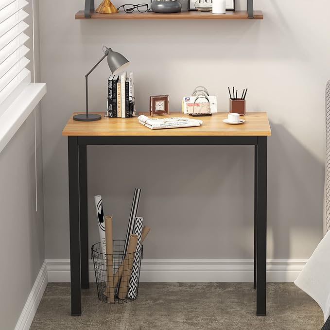 SogesGame Small Computer Desk 31.5 inches Small Office Desk Computer Table Study Writing Desk Workstation for Home Office Teak Black