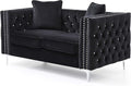 Glory Furniture Paige Love Seat Black. Living Room Furniture 30 H x 63 W x 34 D