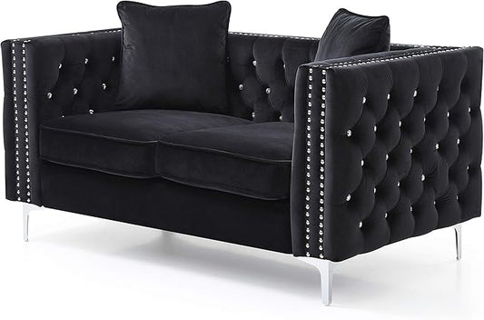 Glory Furniture Paige Love Seat Black. Living Room Furniture 30 H x 63 W x 34 D