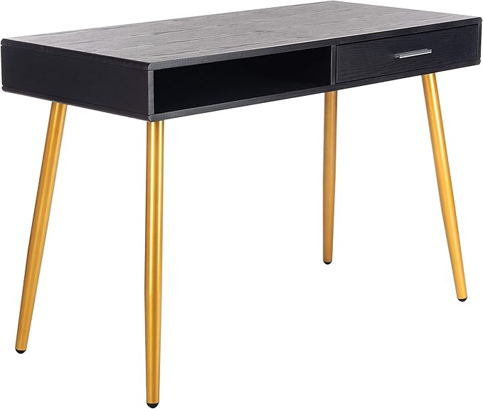 Safavieh Home Office Jorja Modern Black and Gold 1-drawer Desk
