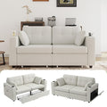 67 Small Loveseat Couch with Storage USB Charging and Cup Holder Space Saving Furniture Modern Chenille Love Seat Sofa Small Couches for Small Spaces Bedroom Apartment Beige
