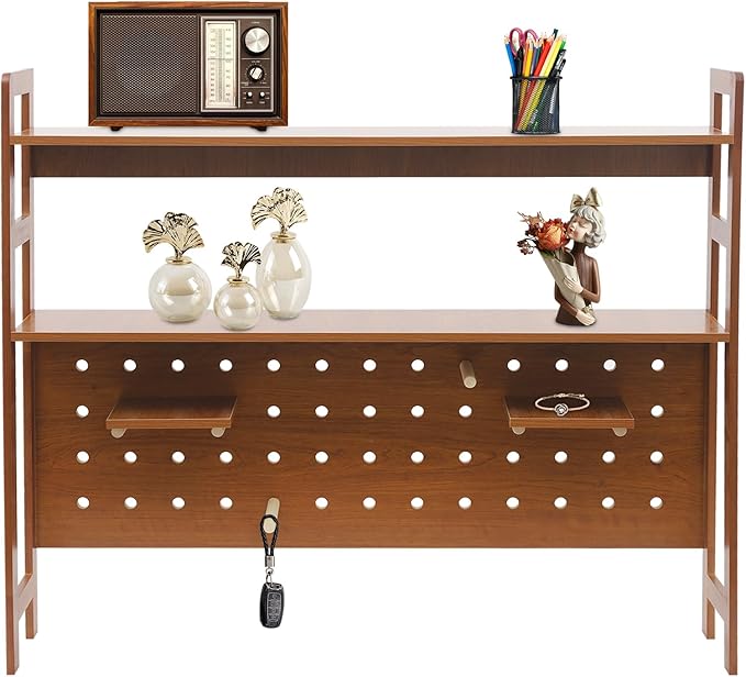 Desktop Shelf-Home Office Computer Desk [2nd Floor] 115CM-walnut Color