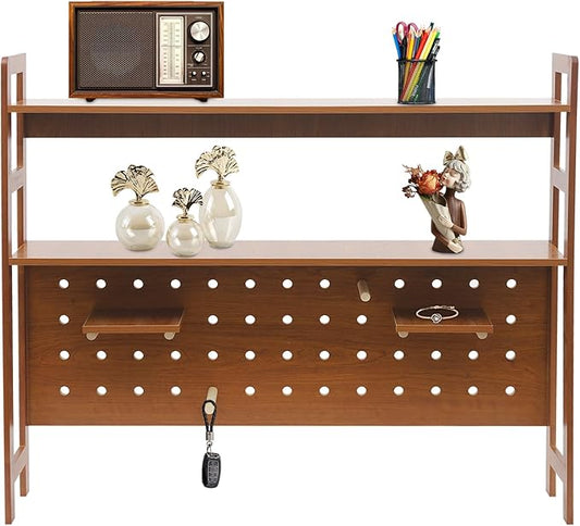 Desktop Shelf-Home Office Computer Desk [2nd Floor] 115CM-walnut Color