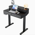 HUANUO 32 x 20 inch Electric Standing Desk with 4 Drawers Adjustable Height Sit Stand Home Office Desk C-Clamp Mount Compatible Ergonomic Stand up Desk with 4 Preset Heights Black