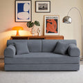 KEIKI 78 2Seat Sleeper Corduroy Sofa Couch for Executive Suite Apartment Living Family Friendly Homeowners Soft Plush Comfortable Cozy Relaxing Lounge Modern Contemporary Design Dark Gray