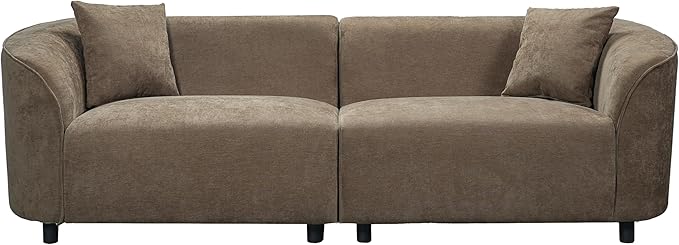 Christopher Knight Home Sabbo 87.50 Modern Sofa Couch Wooden Home Sofa Living Room Oversized Cloud Couch for Bedroom Home Office Brown