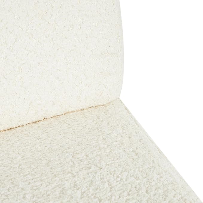 Deco 79 Polyester Living Room Accent Chair Square Boucle Side Chair Corner Chair 33 x 31 x 27 White