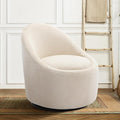 COLAMY Swivel Accent Chair 360° Swivel Chair with Hidden Storage Modern Small Barrel Swivel Armchair for Living Room/Bedroom Beige