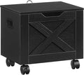 Rolling Filing Cabinet Small File Cabinet Under Desk with Single Drawer Hanging File Organizer for A4/Letter-Size Documents Organizer Box for Home Office Black FCBK4001