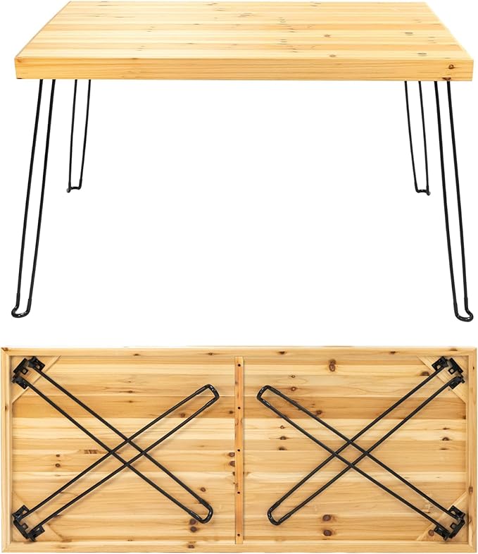 Sleekform Wooden Folding Desk - Small Folding Table Portable with Collapsible Hairpin Legs - Wood Foldable Desks for Small Spaces - Space Saving Portable Computer Desk - Birch
