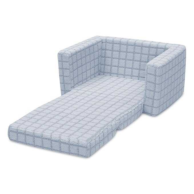 Delta Children Checkered Cozee Flip-Out Chair Blue