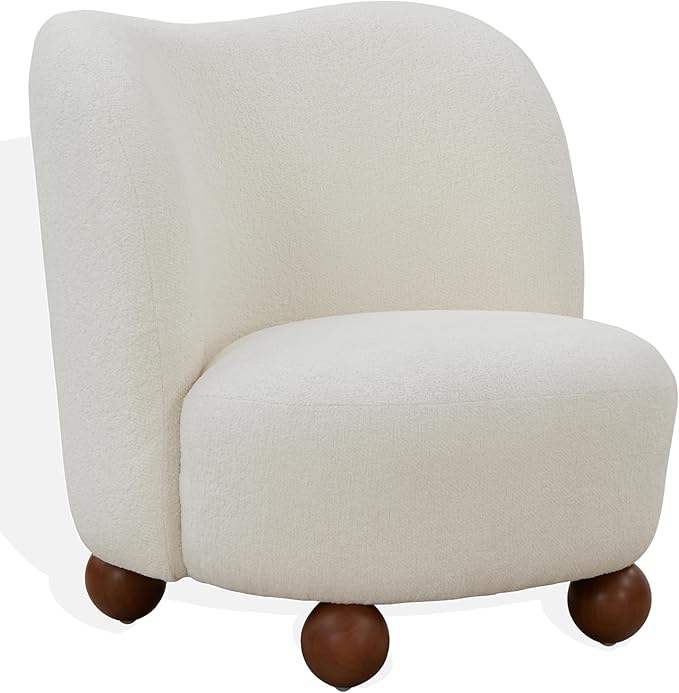 SAFAVIEH Couture Collection Rodolfo Ivory Boucle/Natural Accent Chair