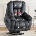 CANMOV Large Power Lift Recliner Chair with Massage Heat and USB for Elderly Overstuffed Wide Recliners Heavy Duty and Safety Motion Reclining Mechanism Gray