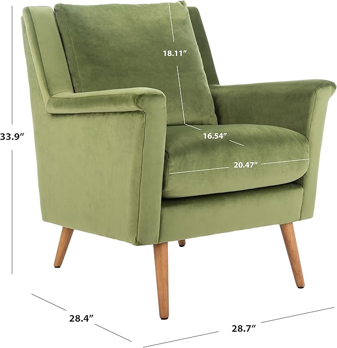 Safavieh Home Astrid Navy and Natural Oak Mid-Century Arm Chair