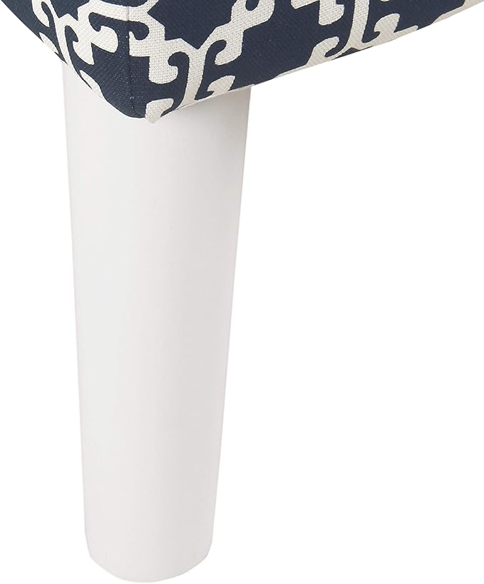 HomePop Youth Modern Armless Slipper Chair Indigo and White Lattice